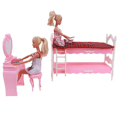 Babi Mix Style Doll Furniture Wardrobe Bed Chair Sofa Shoe Rack Slide For Babi Doll Accessories Kelly 1:12 Doll Girl`s Toy