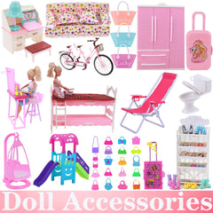 Babi Mix Style Doll Furniture Wardrobe Bed Chair Sofa Shoe Rack Slide For Babi Doll Accessories Kelly 1:12 Doll Girl`s Toy