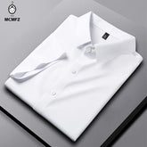 New Men's Business Casual Short Sleeved Solid Color Shirt Wrinkle Resistant Wrinkle Free Comfortable All Season Versatile Top
