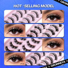 GROINNEYA 5/10 Pairs 3D Faux Mink Lashes Fluffy Soft Full Thick Wispy Natural long False Eyelashes Curly lashes wholesale lashes