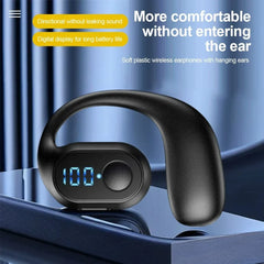 Bluetooth 5.4 Wireless Earphone Lightweight Bone Conduction Headphone Ear Hook LED Display HD Calling Mic Surround Sound Earbud