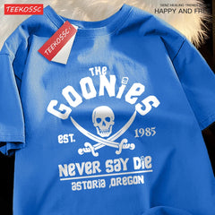 The Goonies Never Say Die T Shirts Men Women Comfortable Crewneck Tshirt Breathable Cotton T Shirts Street Loose Couple Clothing