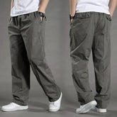 Summer thin cotton casual pants men loose straight leg 2024 new men's pants trend all matching men's long pants