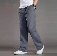 Summer thin cotton casual pants men loose straight leg 2024 new men's pants trend all matching men's long pants