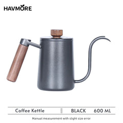 304 Stainless Steel 600ml Long Gooseneck Spout Barista Espresso Coffee Maker Kettle Teapot Accessories Tools
