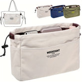 1/2pcs Drawstring Canvas Storage Organizers Multi-Pockets Liner Bag Lightweight Portable Travel Storage Bag