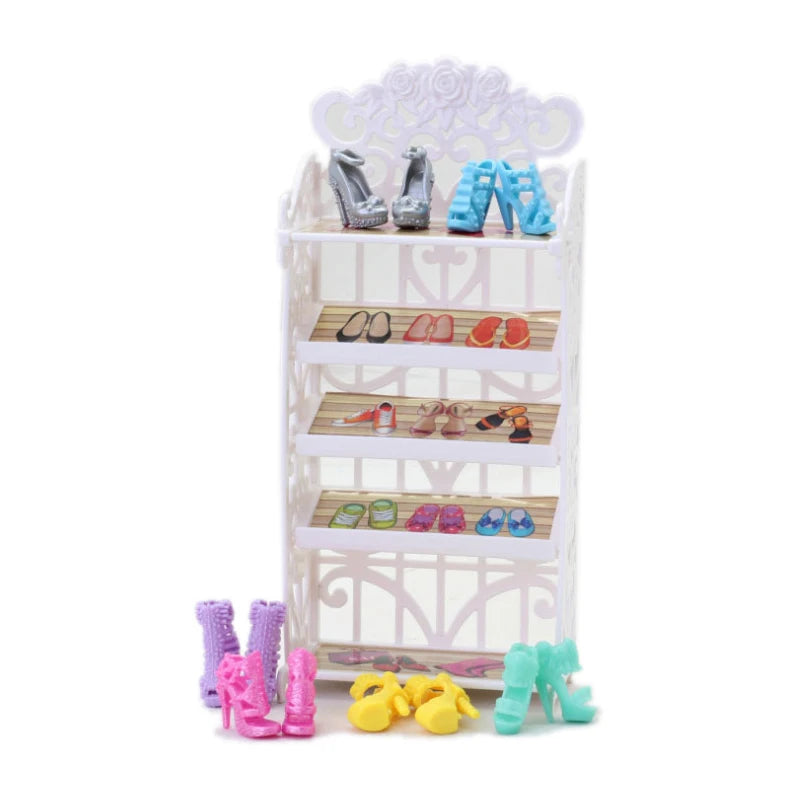 Babi Mix Style Doll Furniture Wardrobe Bed Chair Sofa Shoe Rack Slide For Babi Doll Accessories Kelly 1:12 Doll Girl`s Toy