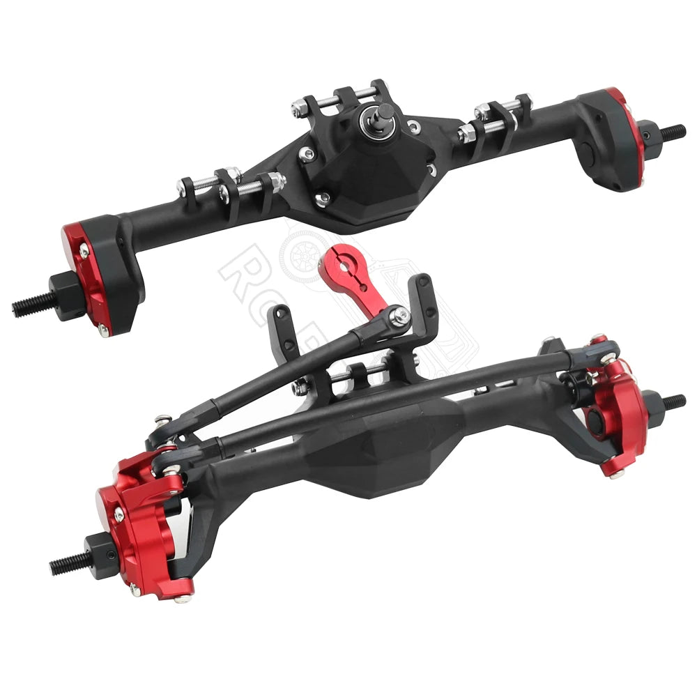 CNC Machined Aluminum Integrated Front Rear Portal Axle Anodized for 1/10 RC Crawler Car Axial SCX10 II RGT 86100 Redcat GEN8