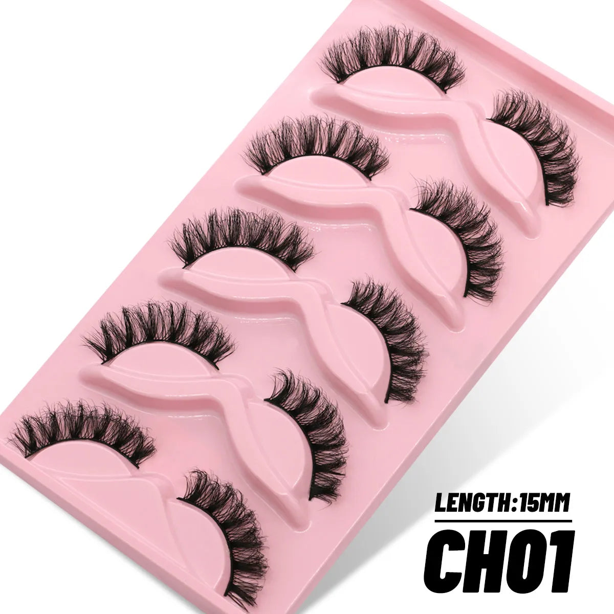 GROINNEYA 5/10 Pairs 3D Faux Mink Lashes Fluffy Soft Full Thick Wispy Natural long False Eyelashes Curly lashes wholesale lashes
