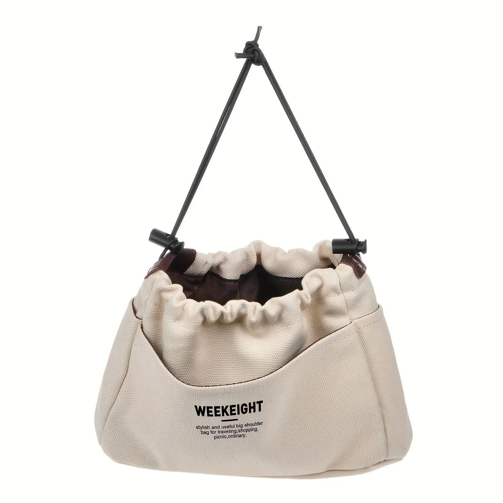 1/2pcs Drawstring Canvas Storage Organizers Multi-Pockets Liner Bag Lightweight Portable Travel Storage Bag