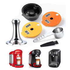 iCafilas Reusable Coffee Capsule Pods for-Bosch Tassimo Coffee Capsule Pod Silicone Lid Eco-Friendly