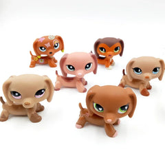 pet lps Toys Rare Dog Collection Cute DACHSHUND Old Original gen 3 Animal Figure Kids Christmas Gifts