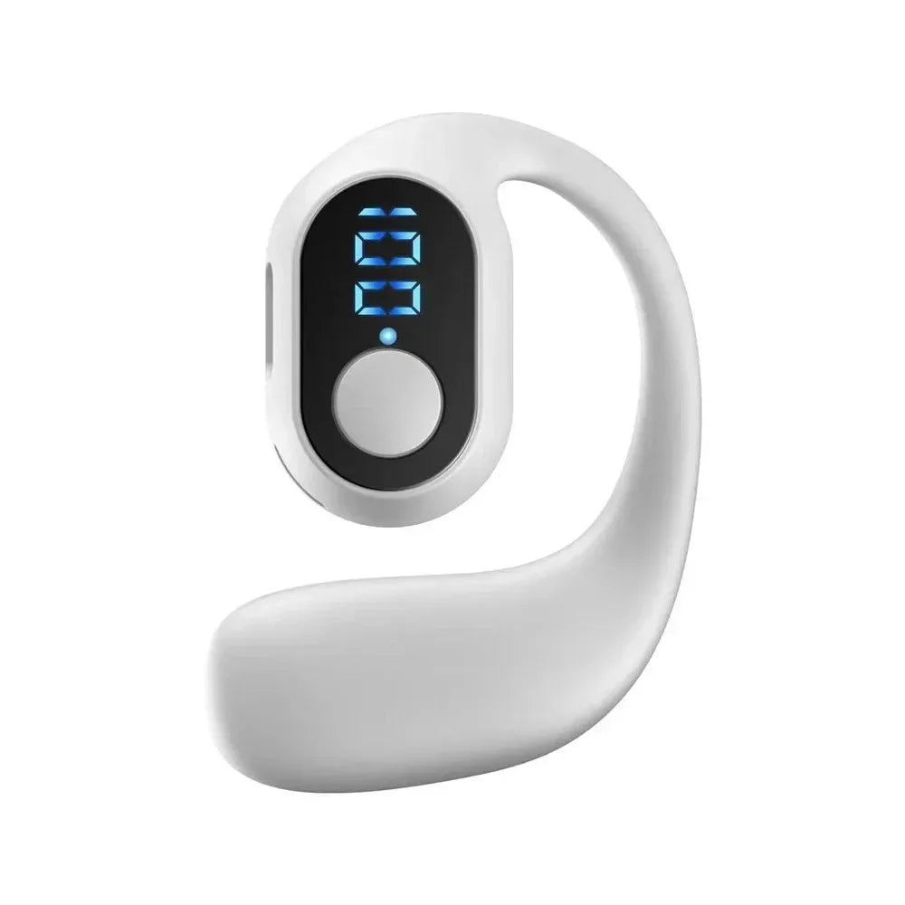 Bluetooth 5.4 Wireless Earphone Lightweight Bone Conduction Headphone Ear Hook LED Display HD Calling Mic Surround Sound Earbud