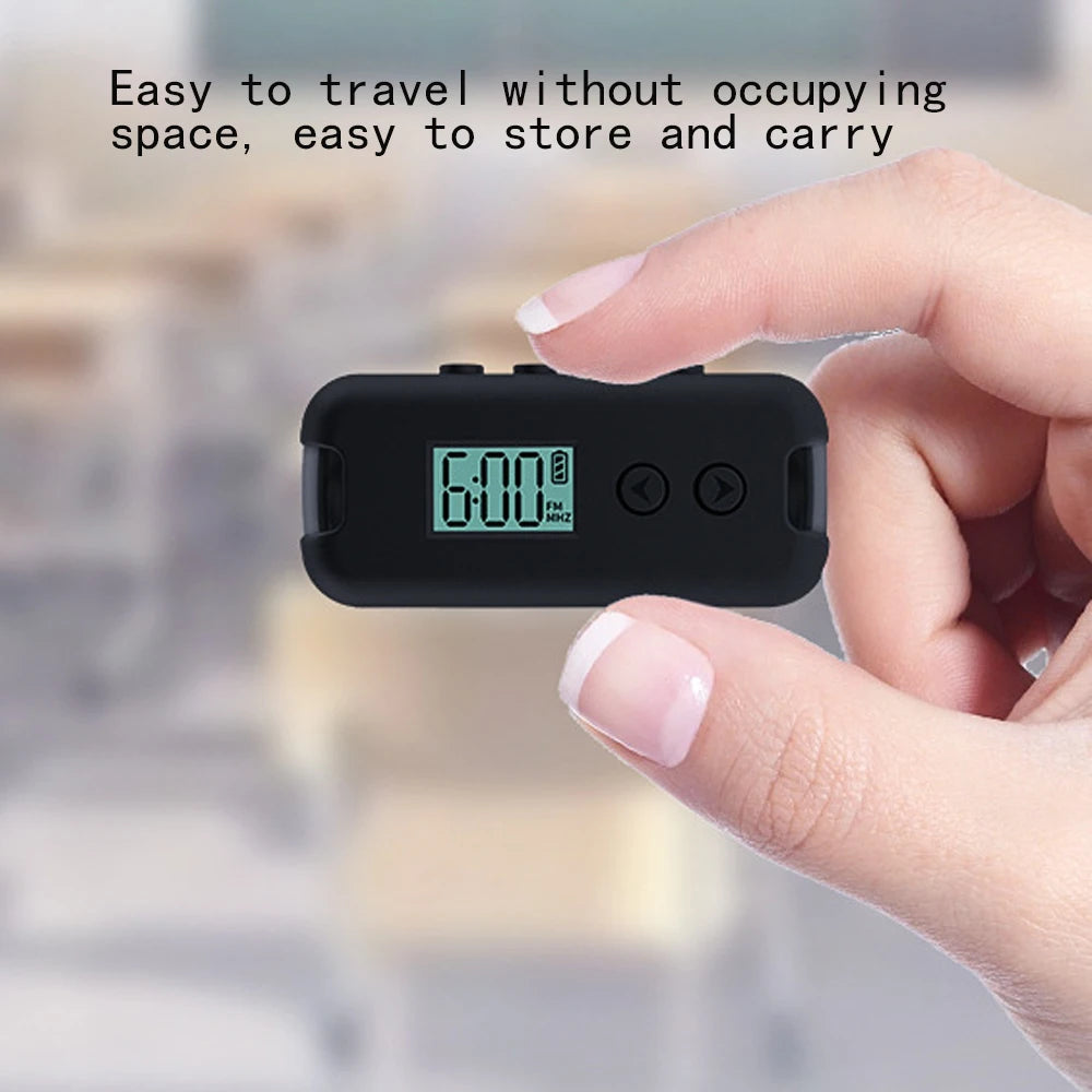 New Pocket FM Radio Portable Mini 50-108MHZ Radio Receiver with LCD Display 3.5mm Earphone Time Display 2*AAA Power Supply
