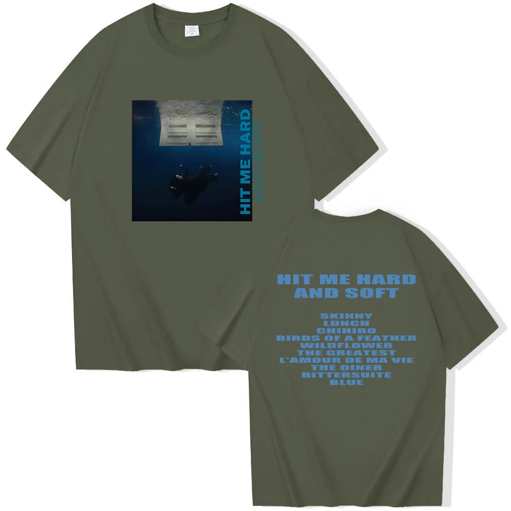 Hit Me Hard And Soft Billie T-shirt O-Neck Short Sleeve Shirts Fans Gift