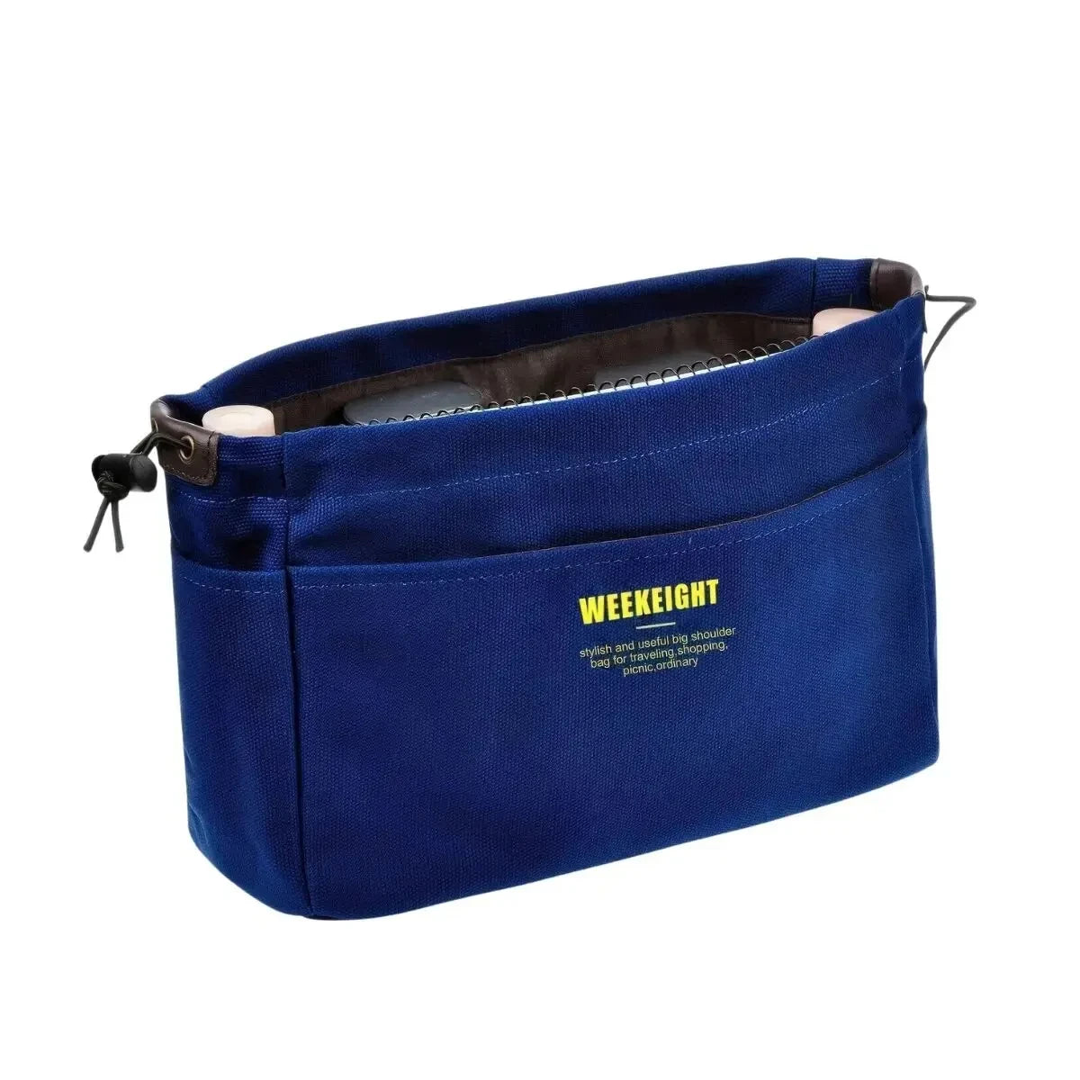 1/2pcs Drawstring Canvas Storage Organizers Multi-Pockets Liner Bag Lightweight Portable Travel Storage Bag
