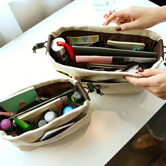 1/2pcs Drawstring Canvas Storage Organizers Multi-Pockets Liner Bag Lightweight Portable Travel Storage Bag