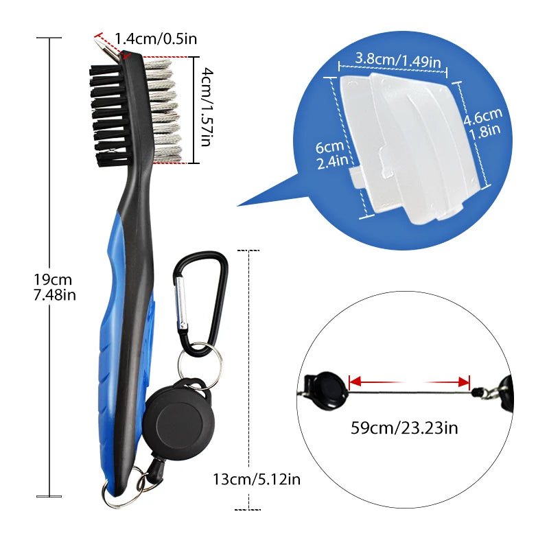 Golf Club Brush Golf Groove Cleaning Brush 2 Sided Golf Putter Wedge Ball Groove Cleaner Kit Cleaning Tool Golf Accessories