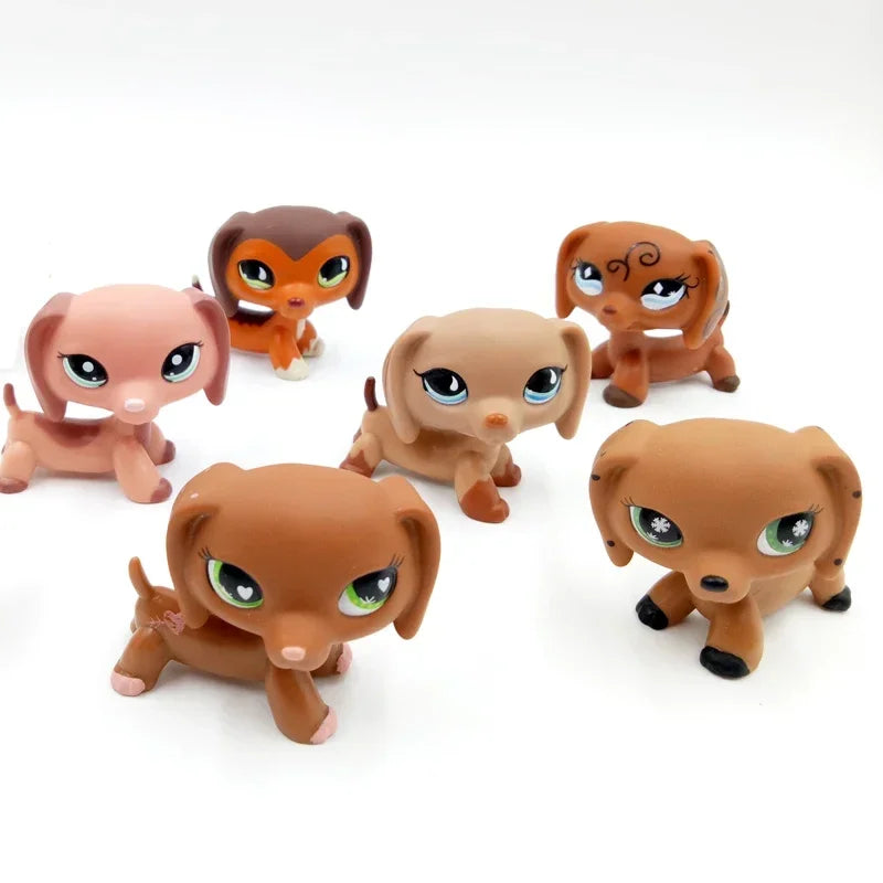 pet lps Toys Rare Dog Collection Cute DACHSHUND Old Original gen 3 Animal Figure Kids Christmas Gifts