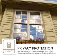 60-90CM Window Privacy Tint Film One Way Vinyl Mirror Foil House Non Adhesive Glass Stickers Rolls Anti Look UV Protection Film