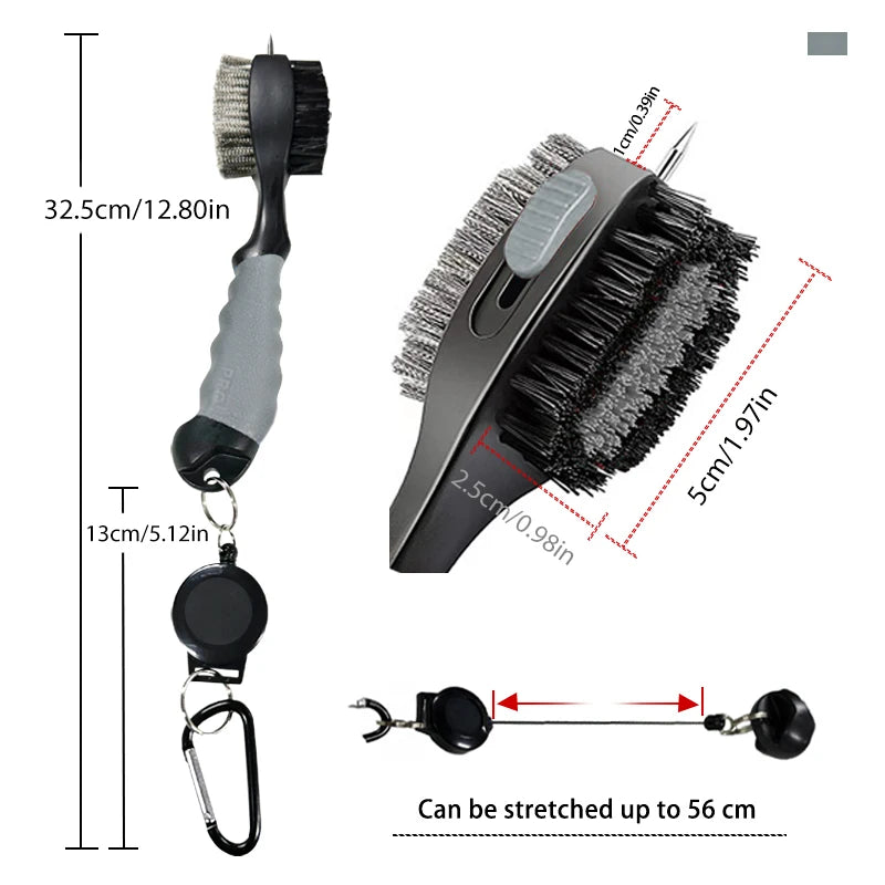 Golf Club Brush Golf Groove Cleaning Brush 2 Sided Golf Putter Wedge Ball Groove Cleaner Kit Cleaning Tool Golf Accessories