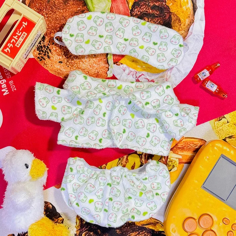 Doll Clothes for 20cm Idol Dolls Baby Doll Lovely Pajamas With Eye Mask Stuffed Cotton Toy for Korea Star Kpop EXO