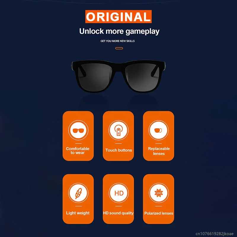 New Lecoo C8 Lite Earphones Wireless Bluetooth Glasses Headphones Light Weight Sunglasses Headset Outdoor Sports Music Earbuds