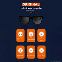 New Lecoo C8 Lite Earphones Wireless Bluetooth Glasses Headphones Light Weight Sunglasses Headset Outdoor Sports Music Earbuds