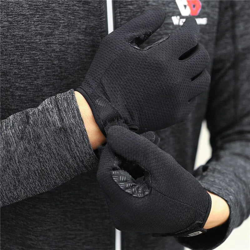 WEST BIKING Summer Cycling Gloves Full Finger MTB Bike Gloves Touch Screen Non Slip Silicone Palm Driving Riding Gloves