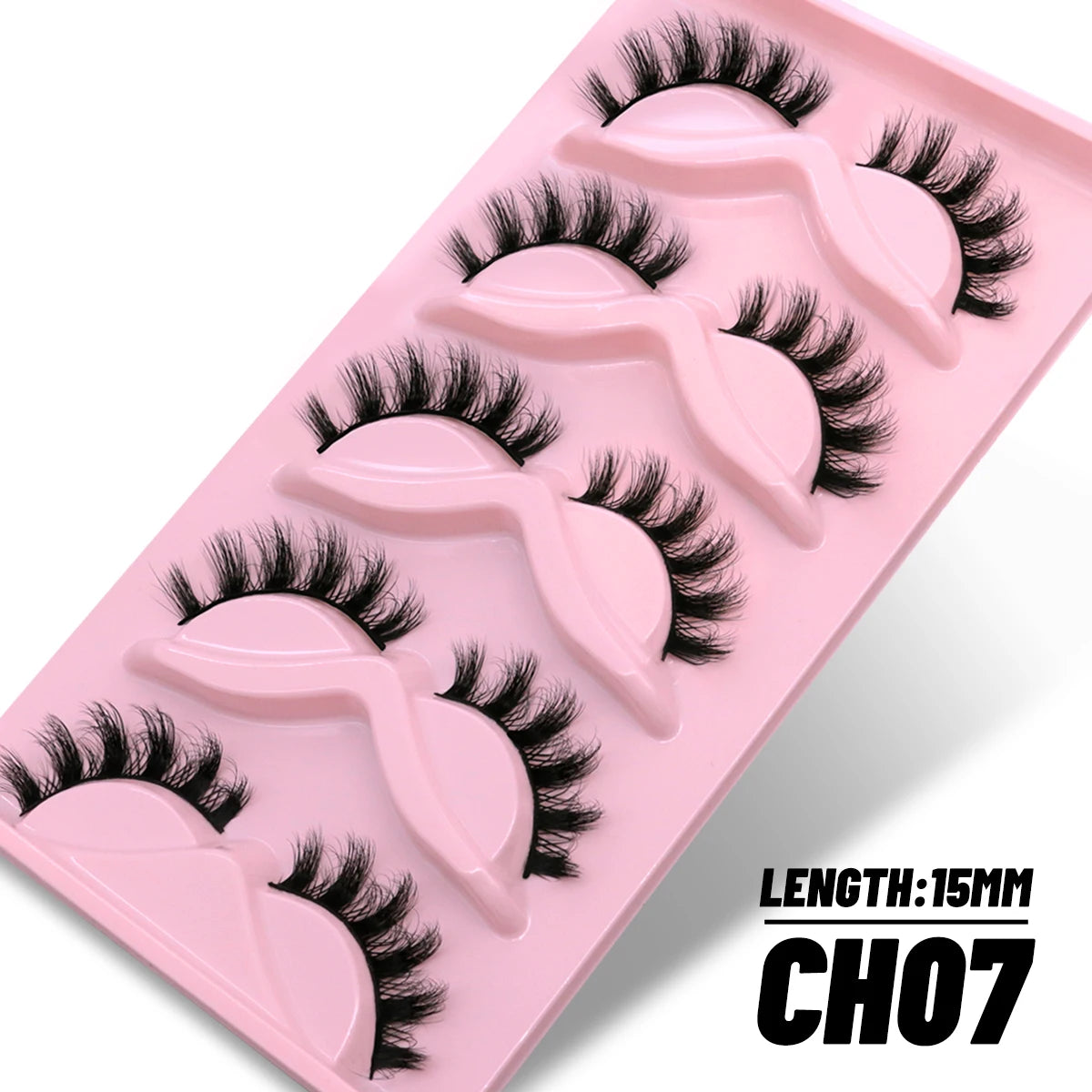 GROINNEYA 5/10 Pairs 3D Faux Mink Lashes Fluffy Soft Full Thick Wispy Natural long False Eyelashes Curly lashes wholesale lashes