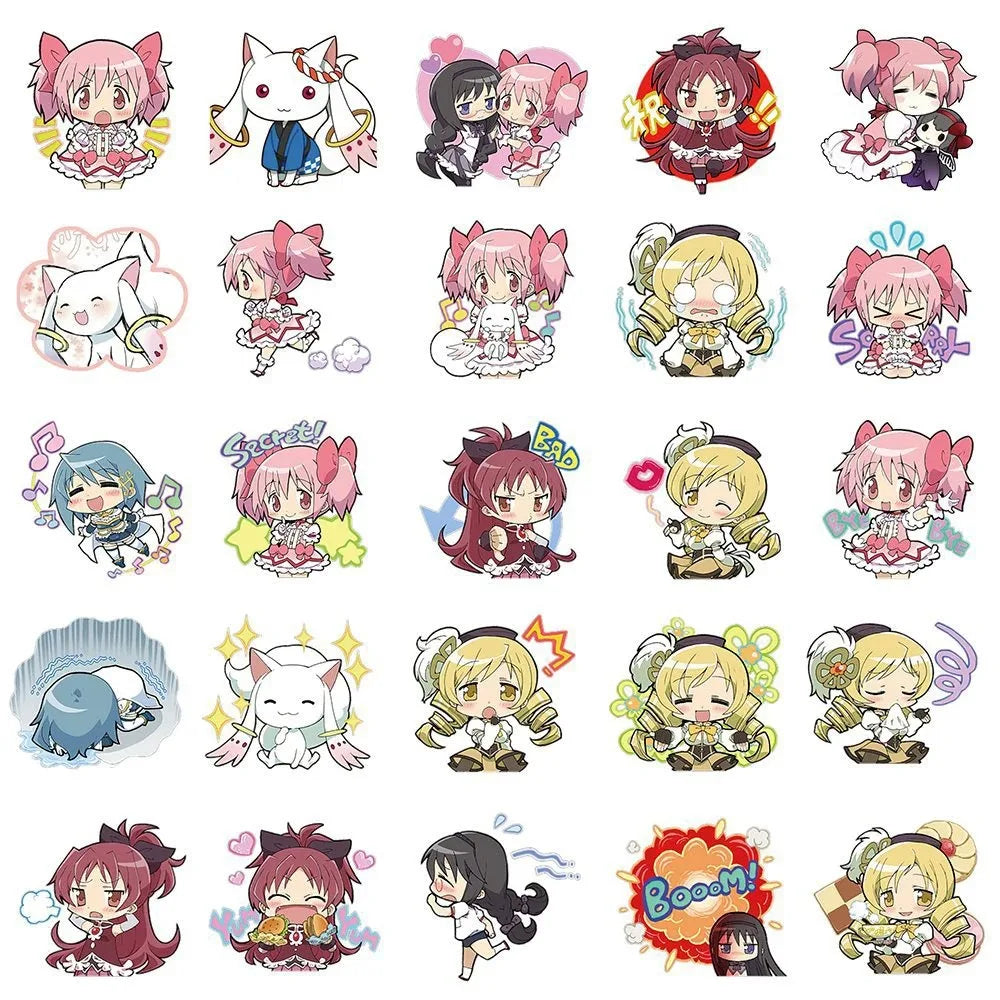 10/30/48pcs Anime Puella Magi Madoka Magica Stickers Kawaii Cartoon Girl Kaname Madoka Akemi Homura Decals for Laptop Phone Bike