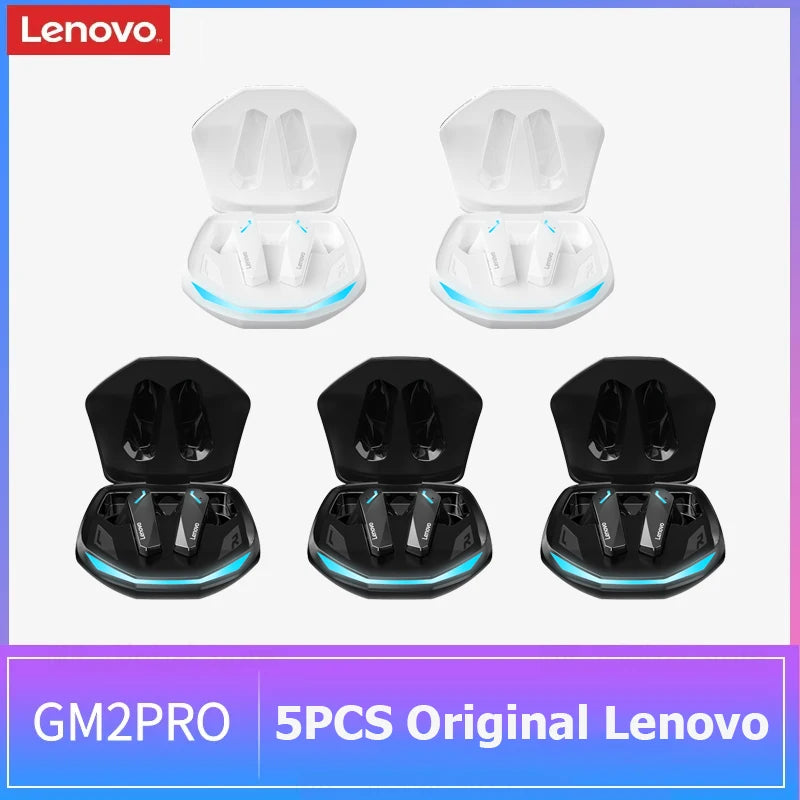 5PCS Original Lenovo GM2 Pro TWS Wireless Bluetooth Headset 5.3 Headphones Sport Gaming Headsets Noise Reduction Earbuds