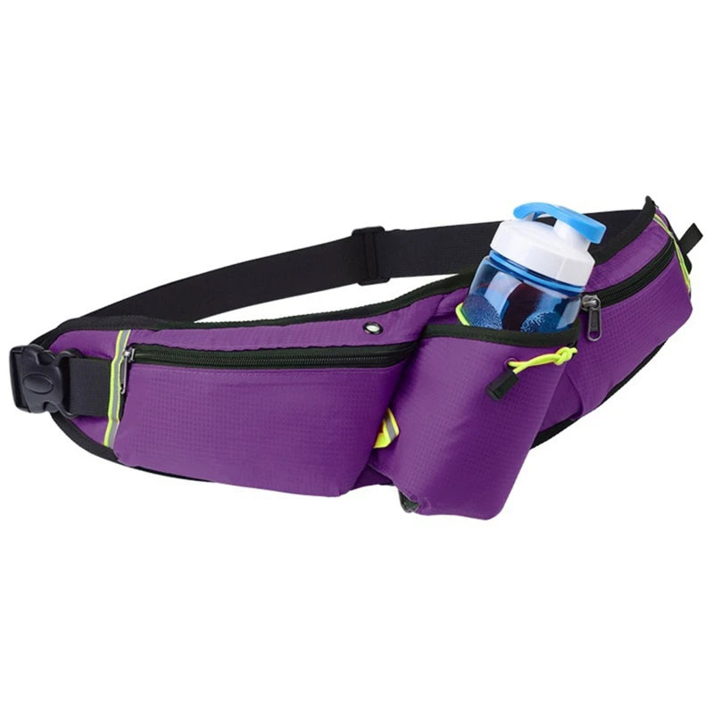 Unisex Sports Water Bottle Hip Waist Pack Waterproof Running Climbing Money Waist Bag Mobile Phone Bag Motorcycle Fanny Pack