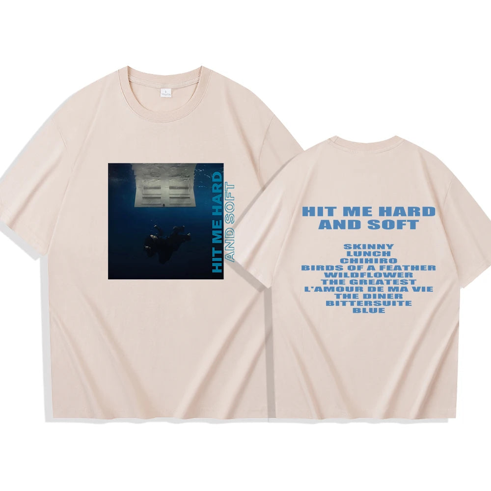Hit Me Hard And Soft Billie T-shirt O-Neck Short Sleeve Shirts Fans Gift