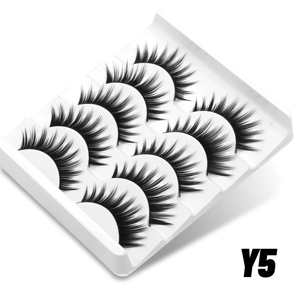 GROINNEYA 5/10 Pairs 3D Faux Mink Lashes Fluffy Soft Full Thick Wispy Natural long False Eyelashes Curly lashes wholesale lashes