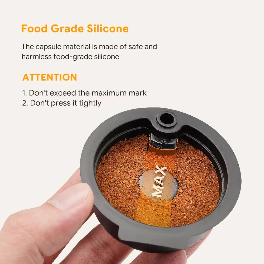 iCafilas Reusable Coffee Capsule Pods for-Bosch Tassimo Coffee Capsule Pod Silicone Lid Eco-Friendly