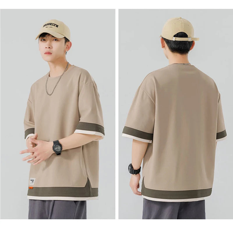 Plus Size 7XL 8XL T-Shirts Men Drop Shoulder Summer Male Tshirts Janpn Style T Shirts Oversized Clothes Man Top Tees Free Ship