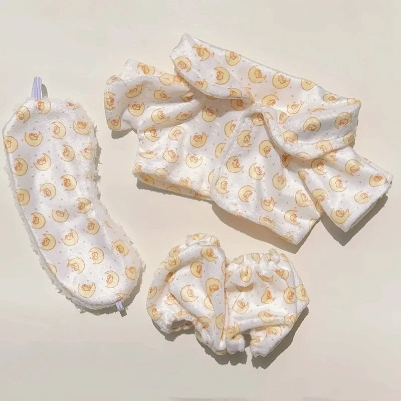 Doll Clothes for 20cm Idol Dolls Baby Doll Lovely Pajamas With Eye Mask Stuffed Cotton Toy for Korea Star Kpop EXO