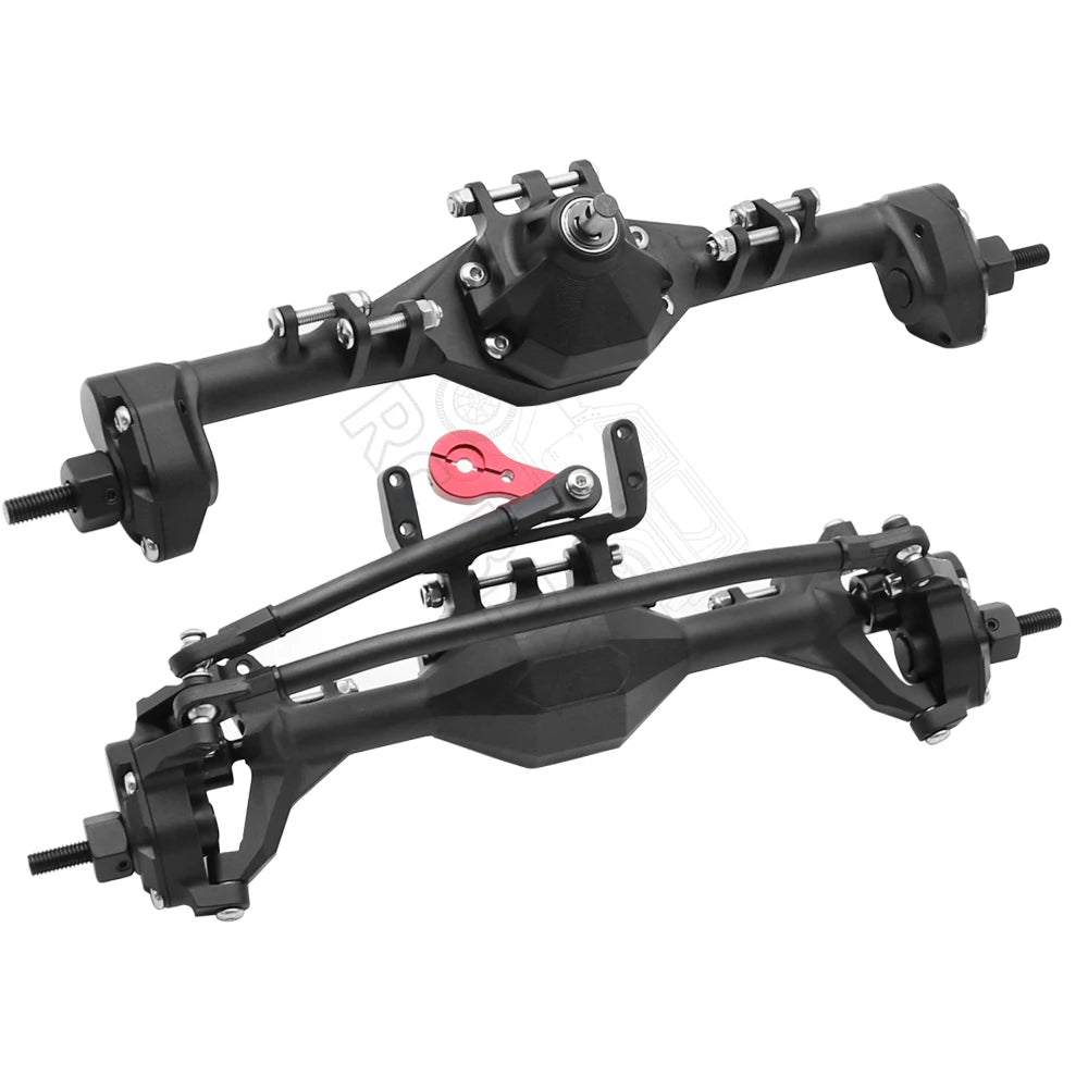CNC Machined Aluminum Integrated Front Rear Portal Axle Anodized for 1/10 RC Crawler Car Axial SCX10 II RGT 86100 Redcat GEN8