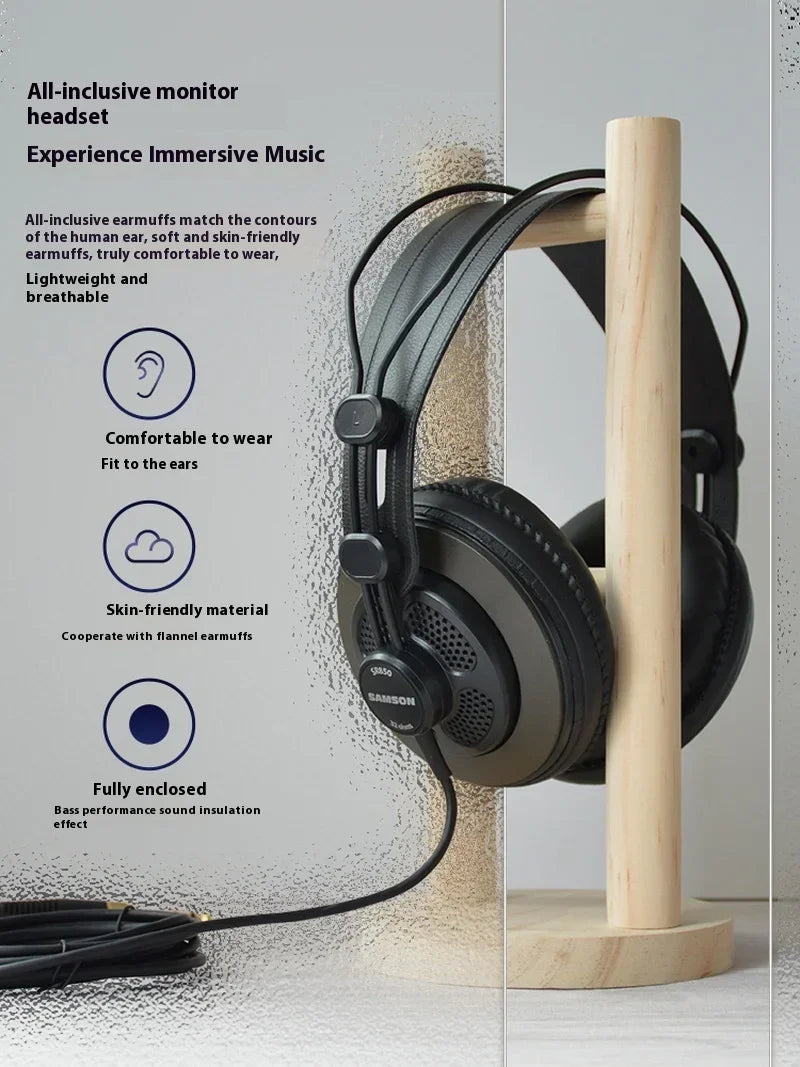 SAMSON SR850 Wired Semi-Closed Headphone Professional Recording Headset Head-Mounted Monitor Headphones For Phone Pc Mac Gifts