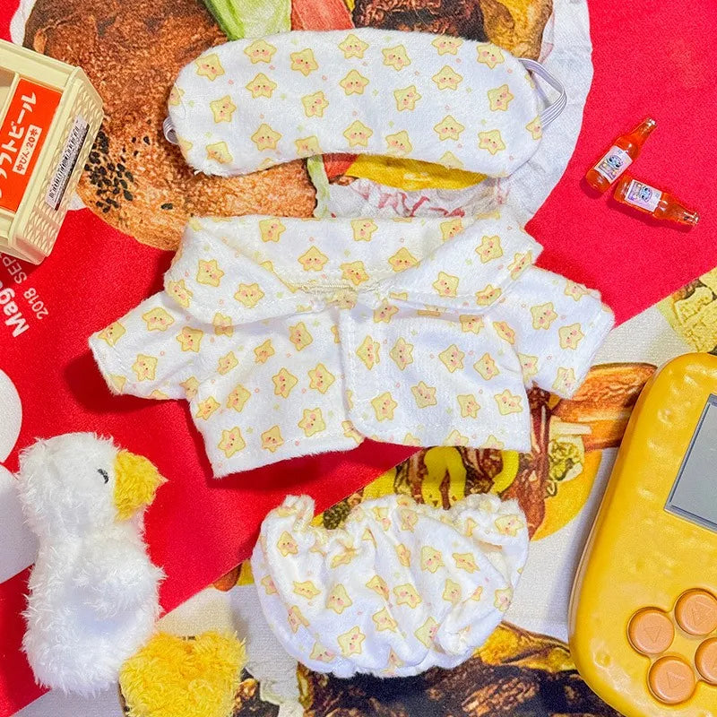 Doll Clothes for 20cm Idol Dolls Baby Doll Lovely Pajamas With Eye Mask Stuffed Cotton Toy for Korea Star Kpop EXO