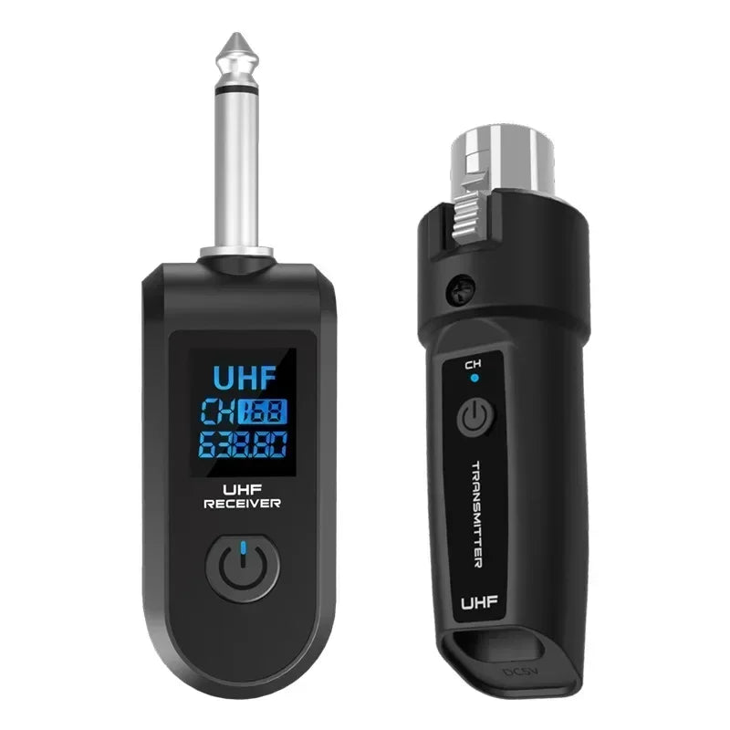 UHF Wireless Microphone Converter Adapter XLR Transmitter and Receiver for Dynamic Microphone Guitar Audio Mixer PA System