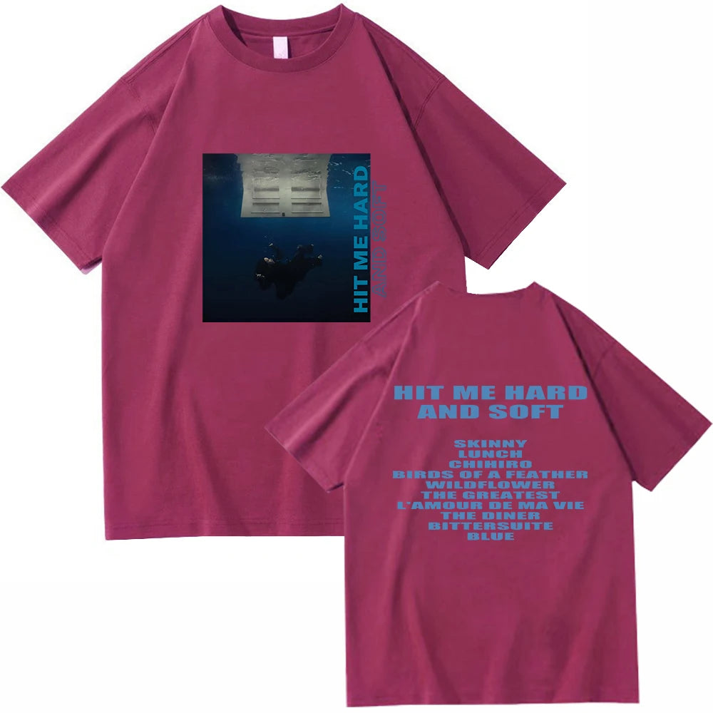 Hit Me Hard And Soft Billie T-shirt O-Neck Short Sleeve Shirts Fans Gift